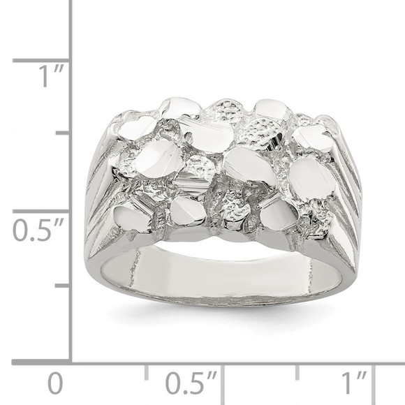 925 Sterling Silver Authentic Fine Jewelry Men's Nugget Ring